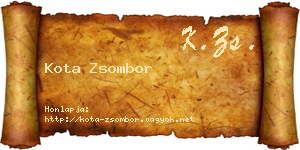 Kota Zsombor névjegykártya